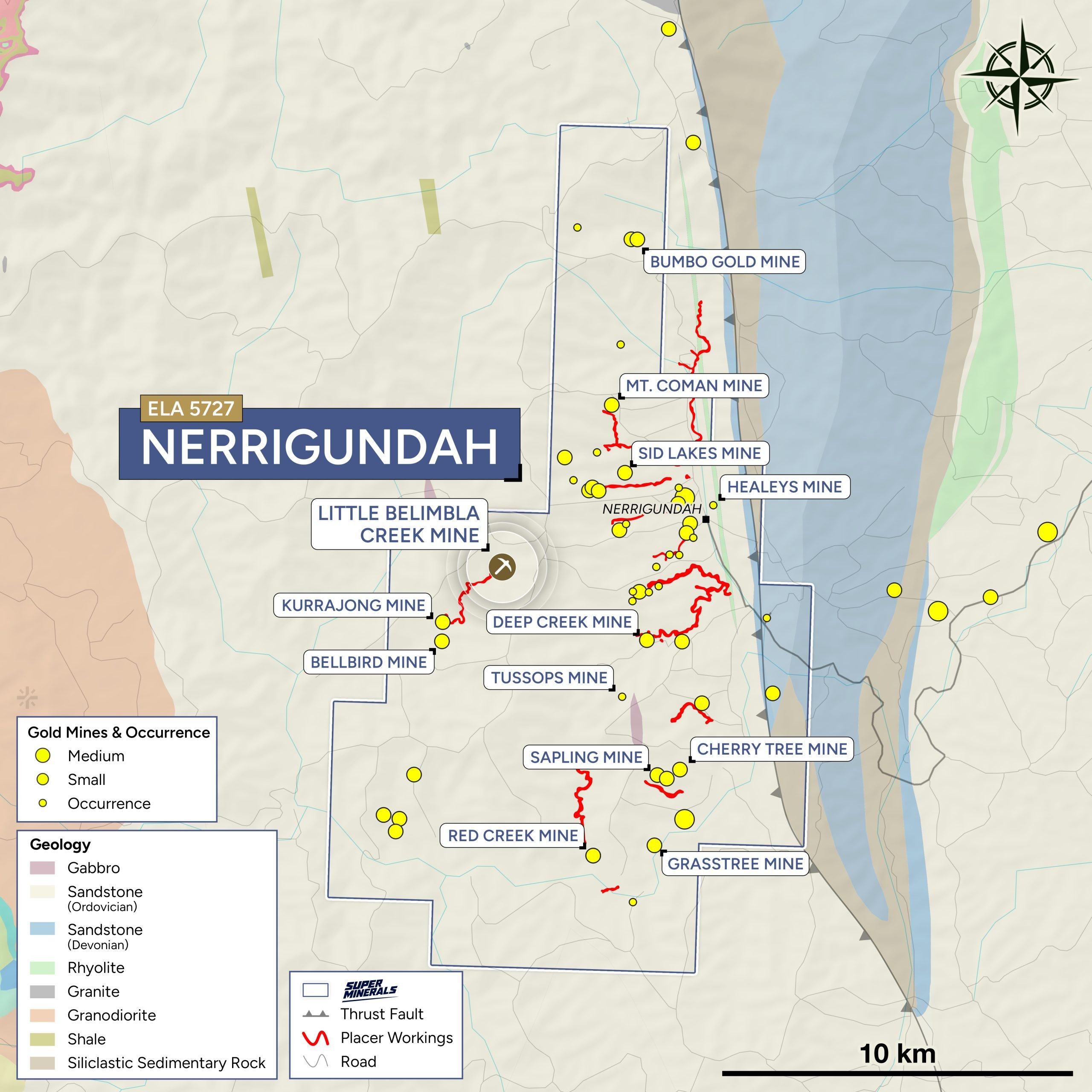 (Figure 2 - Nerrigundah Gold Project – Historical Gold Workings and District-Scale Opportunity)